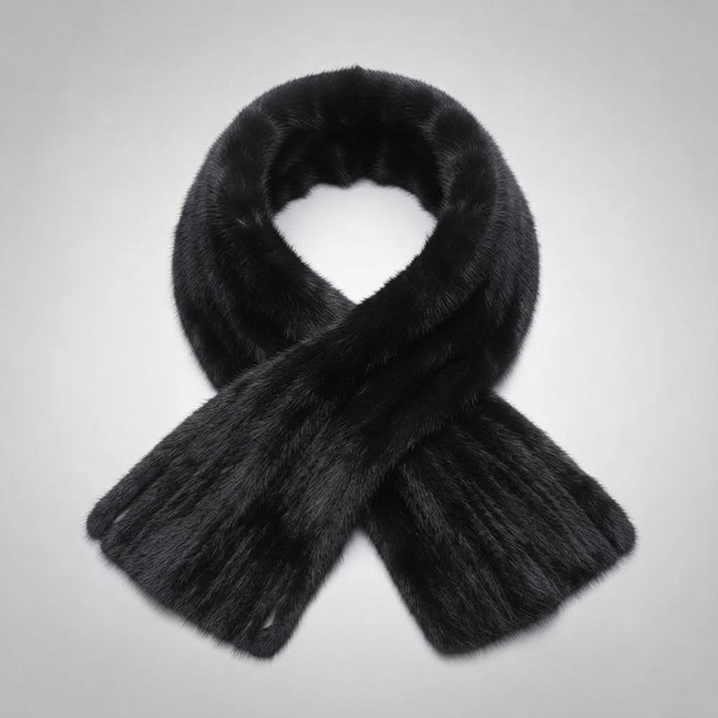 Mink Fur Scarf | Hand-Knitted Accessory