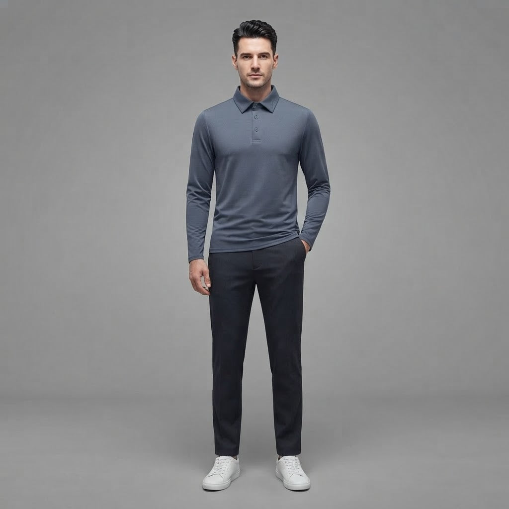 Men's Long Sleeve Polo Shirt | Regular Fit Casual Wear