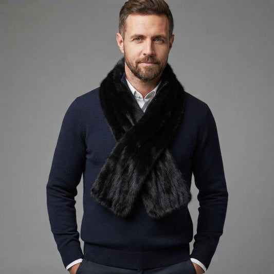 Mink Fur Scarf | Hand-Knitted Accessory
